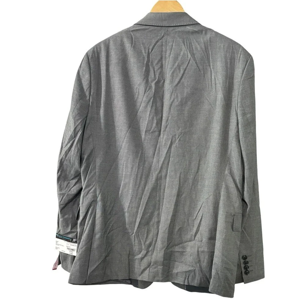 J Ferrar Suit Jacket Mens 46 Reg Slim Fit Grey Ultra Comfort Stretch $190 NWT